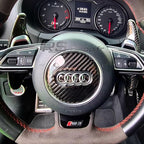 Autocollant 3D carbone pour centre de volant rond Audi