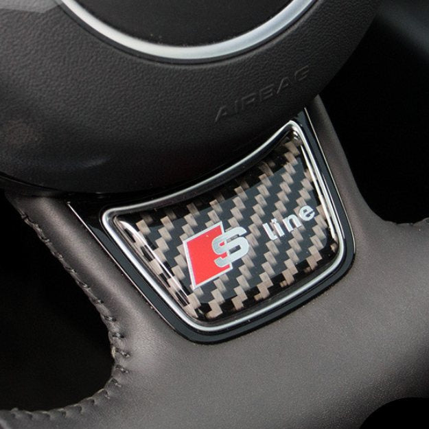 Sticker de décoration de volant look carbone pour Audi