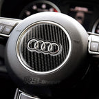 Autocollant 3D carbone pour centre de volant rond Audi