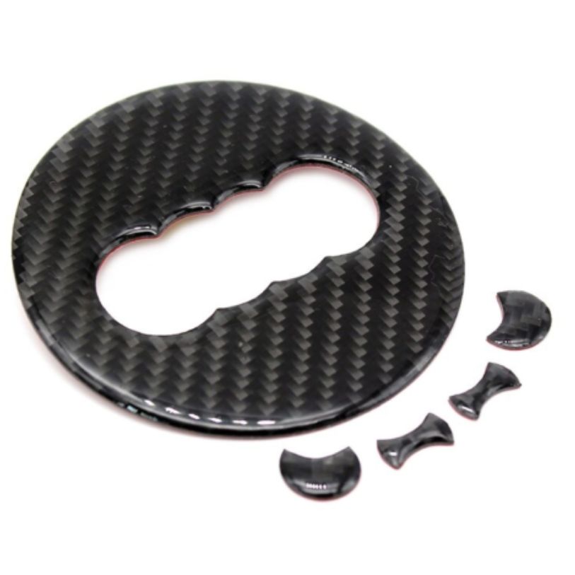 Autocollant 3D carbone pour centre de volant rond Audi