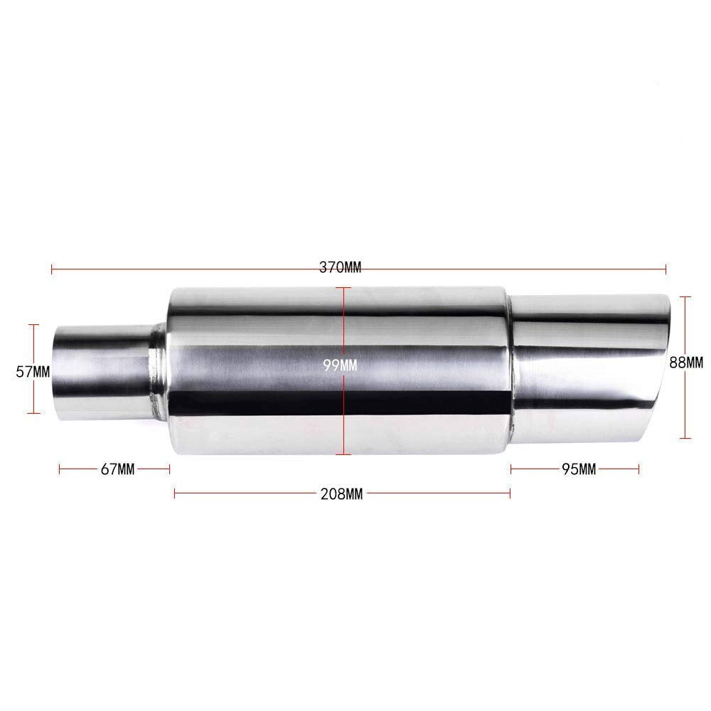 Silencieux d'échappement universel en inox - Sortie 89mm