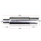 Silencieux d'échappement universel en inox - Sortie 89mm
