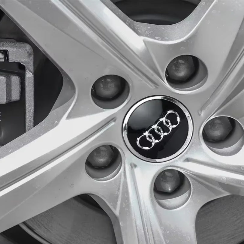 Lot de 4 Caches Moyeux de Roue Emblème Audi (69mm / 60mm)