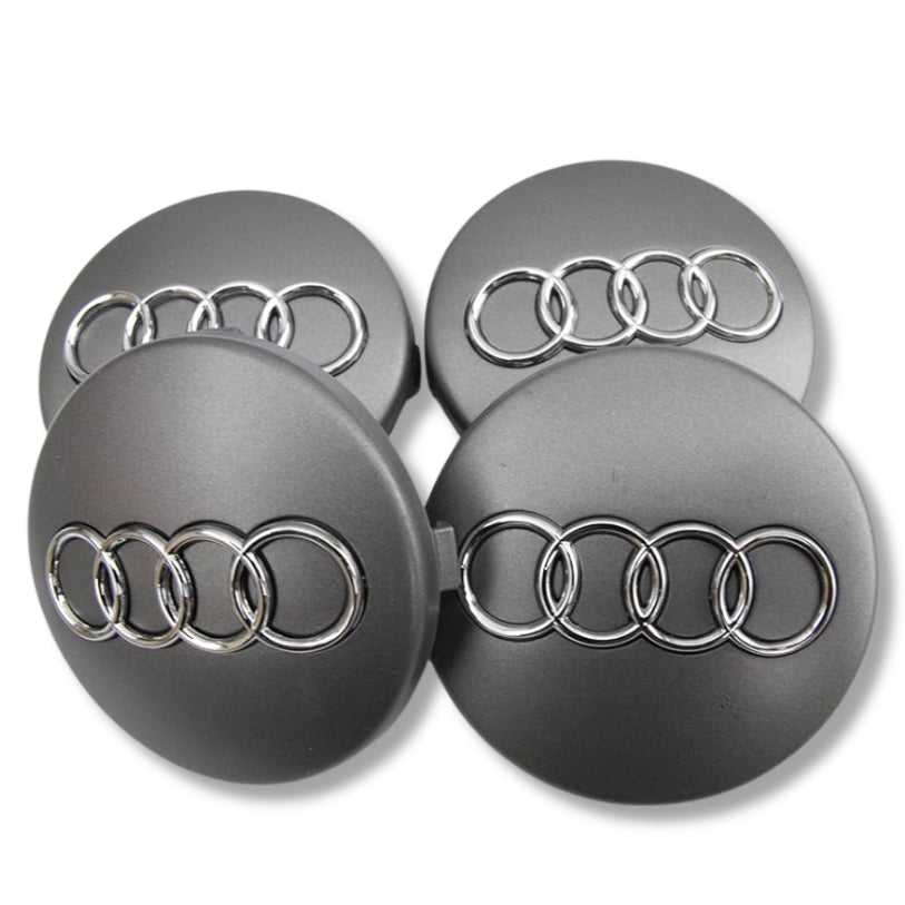 Lot de 4 Caches Moyeux de Roue Emblème Audi (69mm / 60mm)