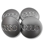 Lot de 4 Caches Moyeux de Roue Emblème Audi (69mm / 60mm)