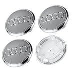Lot de 4 Caches Moyeux de Roue Emblème Audi (69mm / 60mm)