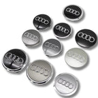 Lot de 4 Caches Moyeux de Roue Emblème Audi (69mm / 60mm)