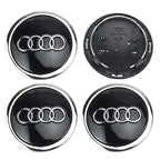 Lot de 4 Caches Moyeux de Roue Emblème Audi (69mm / 60mm)