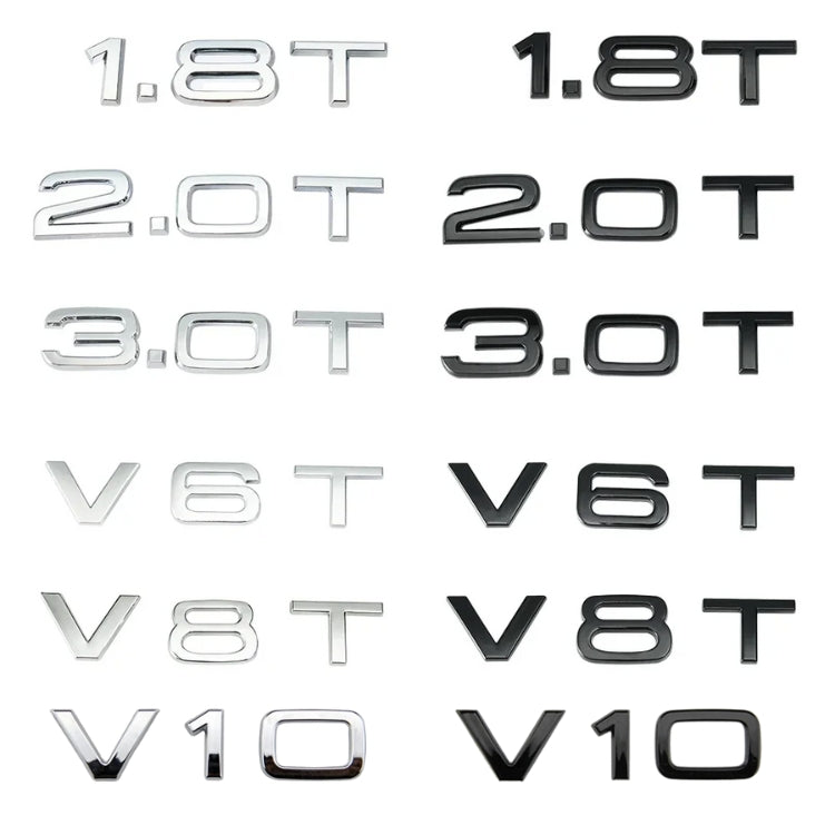 Logo motorisation Audi 2.0T 3.0T V6T V8T V10
