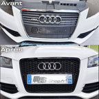 Calandre Look RS3 Nid d'Abeille Noir pour Audi A3 S3 8P (2003-2012)
