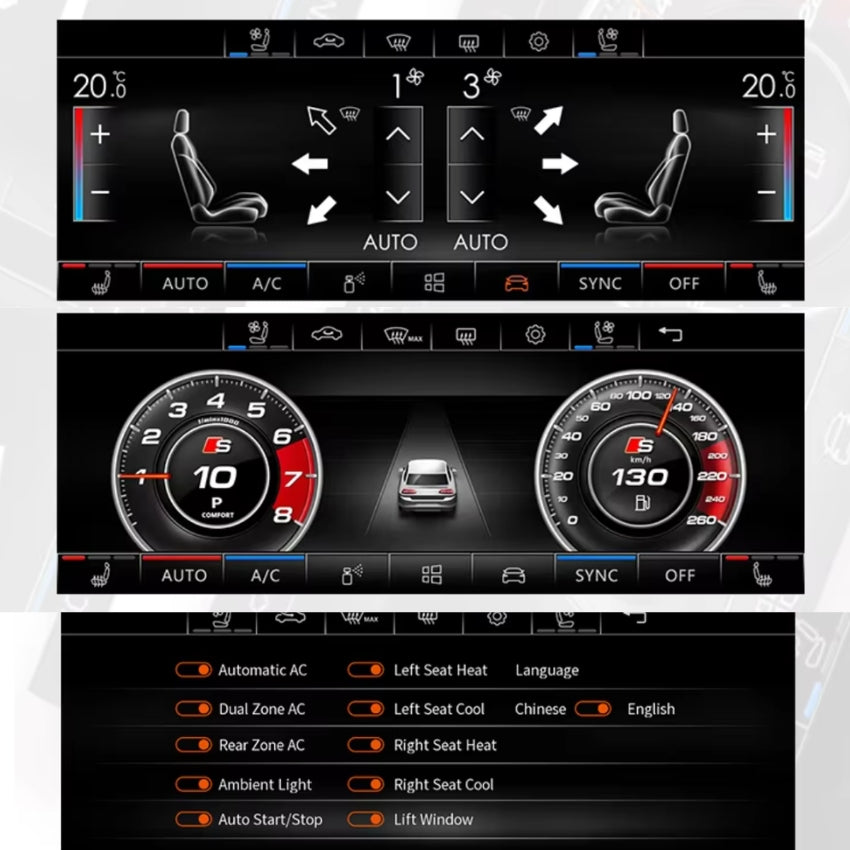 Panneau de Commande de Climatisation Tactile Numérique pour VW Golf