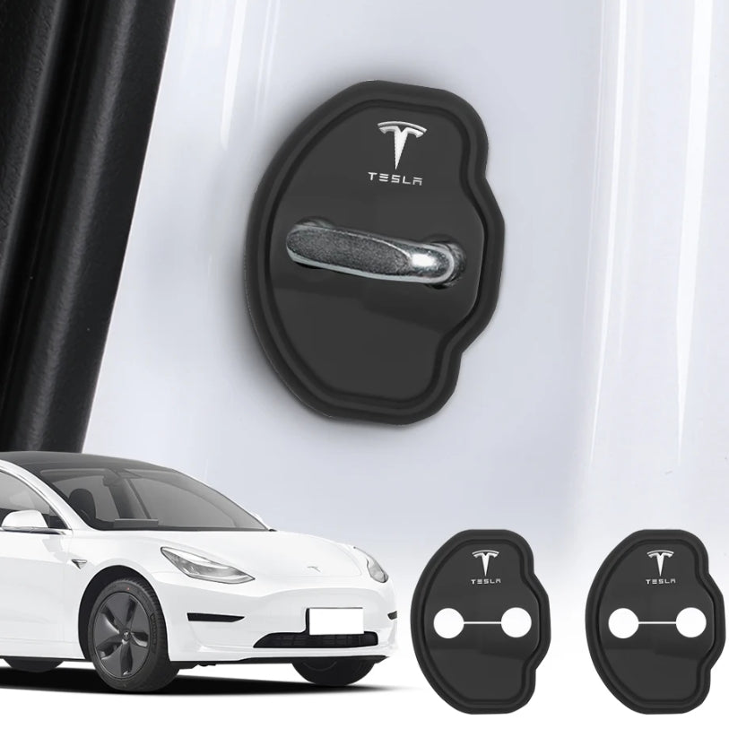 Lot de Protections de Serrure Noire pour Tesla Model 3 / Y