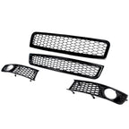 Grille de Radiateur Avant Noire compatible Audi A4 S4 B6