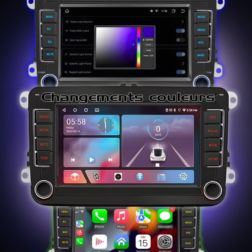 Autoradio Écran Tactile CarPlay Android Auto pour VW Golf 5 6 Polo Seat Skoda