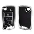 Coque de Clé de Rechange Argentée pour Volkswagen Golf 7 VII