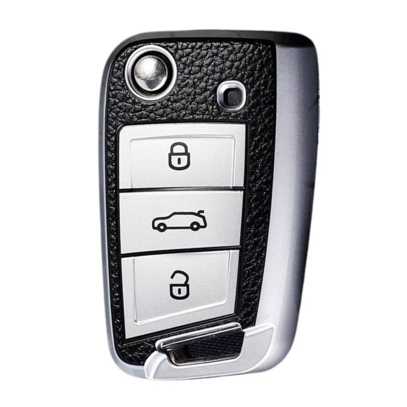 Coque de Clé de Rechange Argentée pour Volkswagen Golf 7 VII