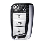 Coque de Clé de Rechange Argentée pour Volkswagen Golf 7 VII
