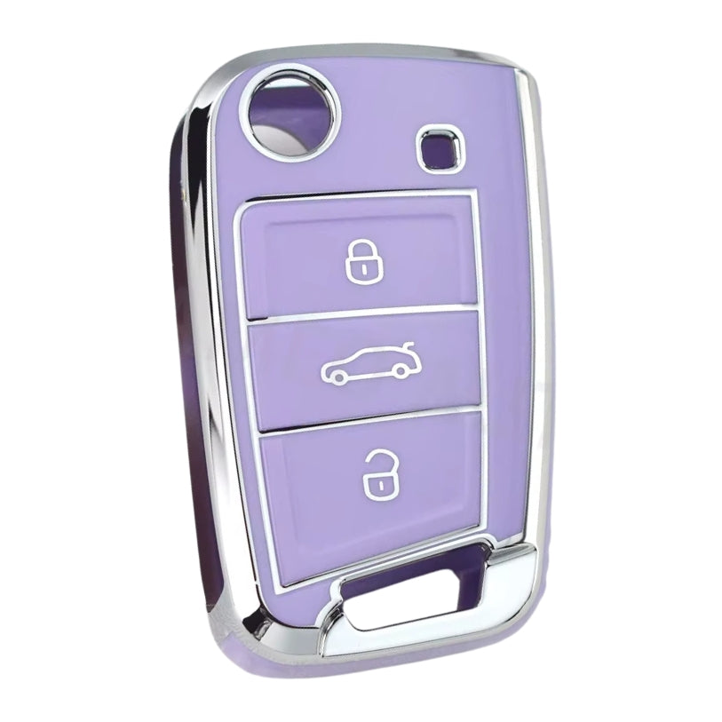 Coque de Clé de Rechange Argentée pour Volkswagen Golf 7 VII