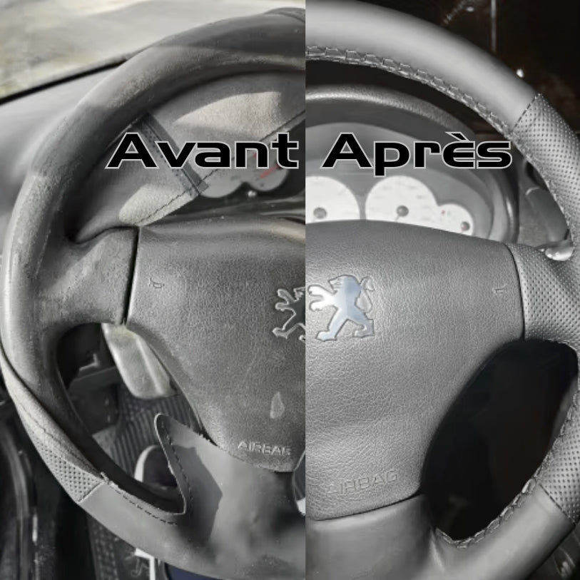 Revêtement de volant sur mesure compatible Peugeot 206 phase 1 & 2