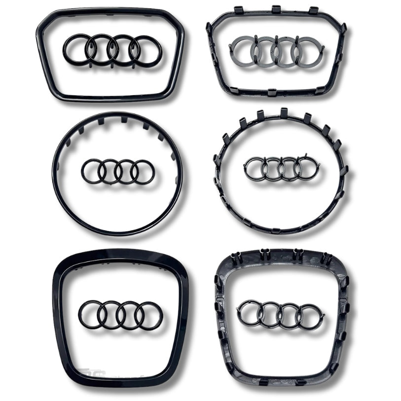 Contour de Logo de Volant et Cerclage Noir Brillant Audi