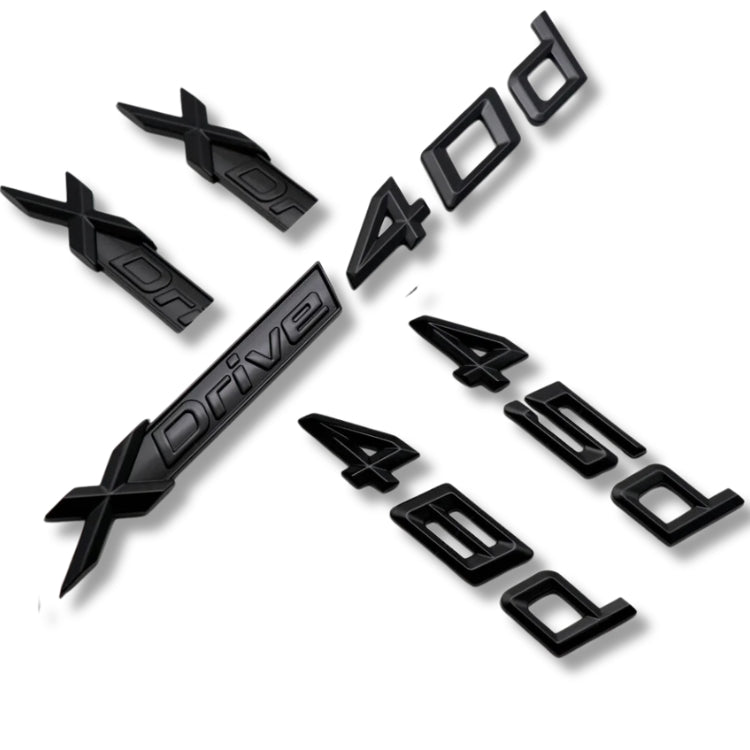 Logo monogramme xDrive noir pour BMW Séries X1 X3 X4 X5 X6 X7