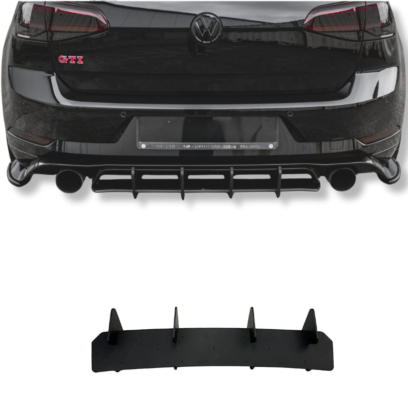 Diffuseur sport arrière noir compatible Volkswagen Golf VII MK7 GTI / R