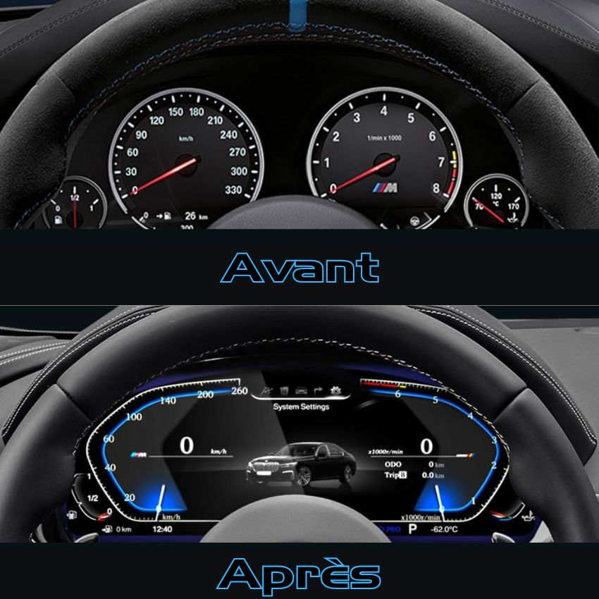 Système Virtual Cockpit compteur digital pour BMW Séries F et G