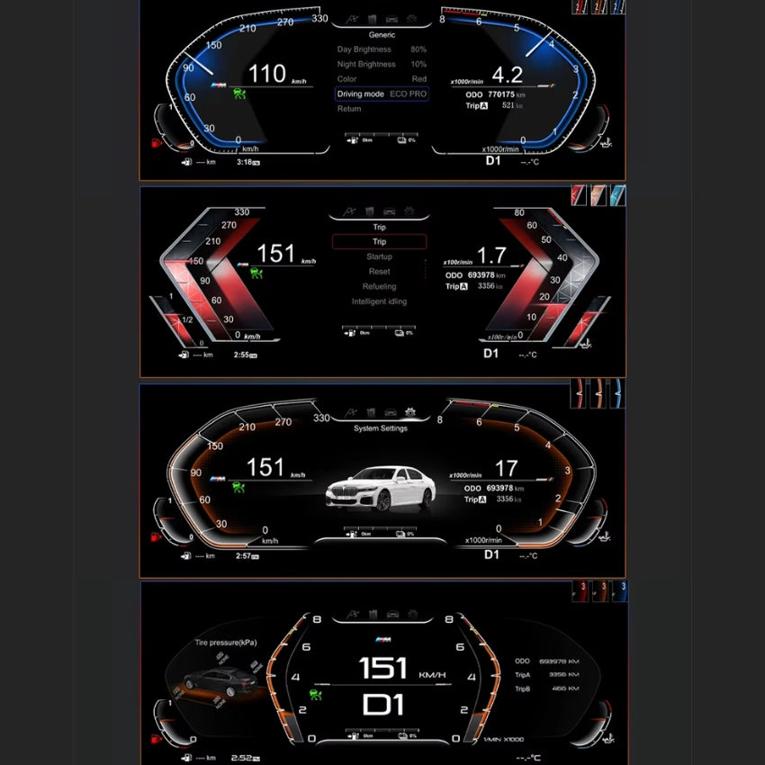 Système Virtual Cockpit compteur digital pour BMW Séries F et G