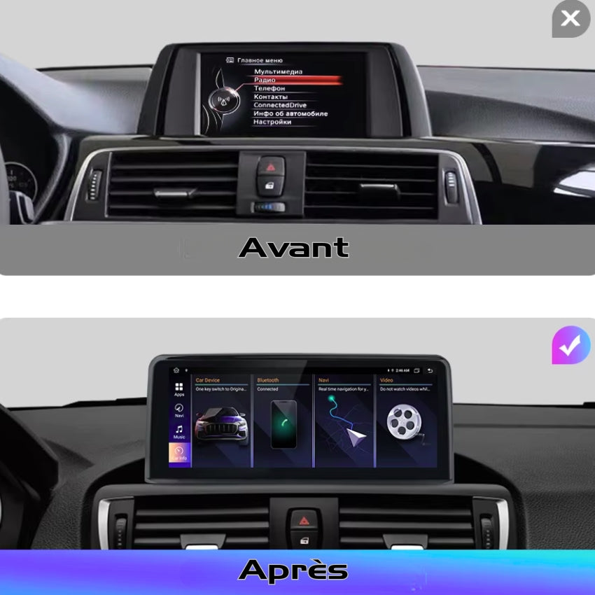 Écran Android CarPlay BMW Série 1 2 3 4 F20 F21 F30 F31 F32