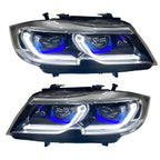 Phares Avant LED Angel Eyes compatible BMW Série 3 E90 Berline