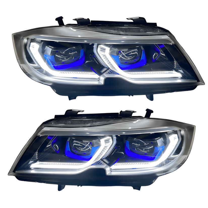 Phares Avant LED Angel Eyes compatible BMW Série 3 E90 Berline