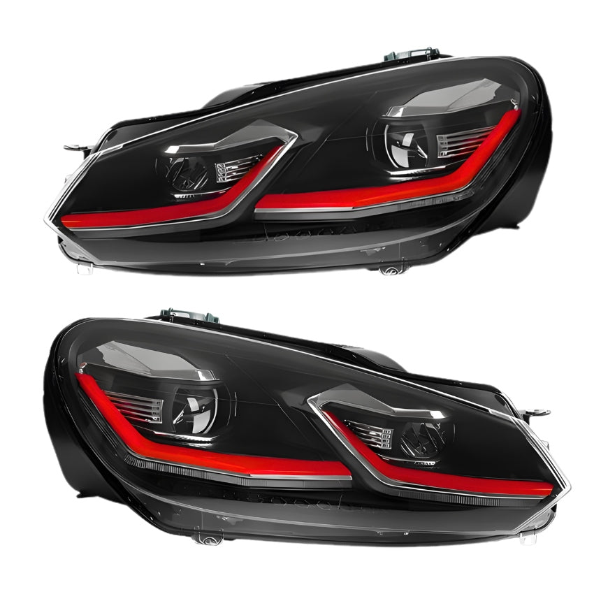 Phares Avant LED Look GTI / R pour Volkswagen Golf 6 VI