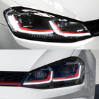 Optiques de Phares Avant LED Look Facelift pour VW Golf 7 VII