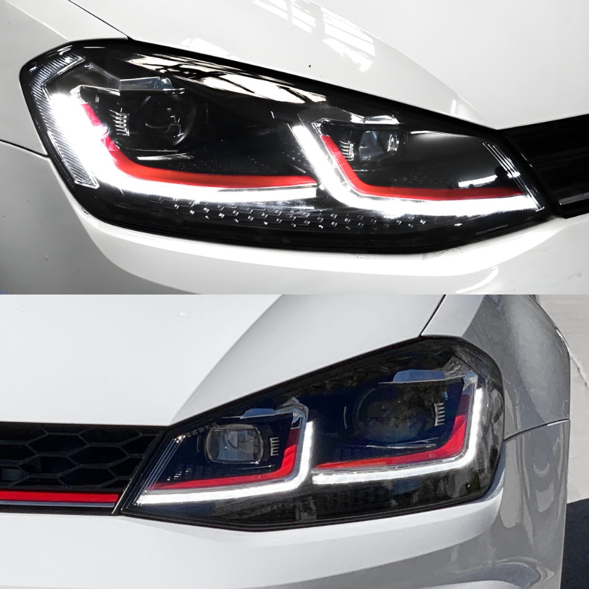 Optiques de Phares Avant LED Look Facelift pour VW Golf 7 VII
