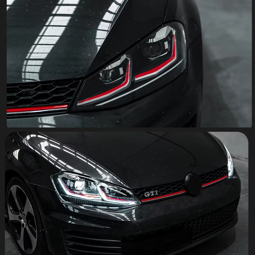 Optiques de Phares Avant LED Look Facelift pour VW Golf 7 VII