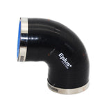 Raccord durite silicone universelle noire coudée à 90 degrés