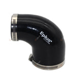 Raccord durite silicone universelle noire coudée à 90 degrés