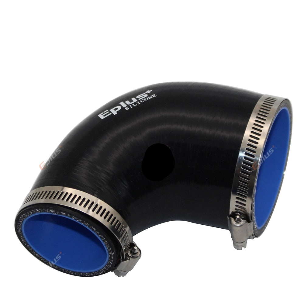 Raccord durite silicone universelle noire coudée à 90 degrés