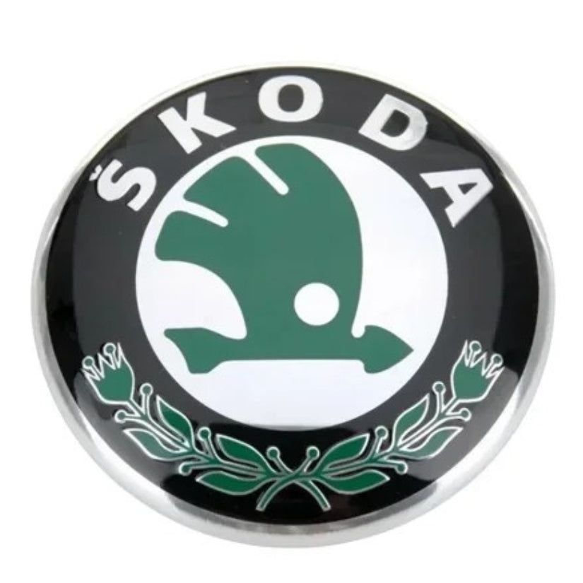 Logo Skoda noir brillant pour capot ou coffre