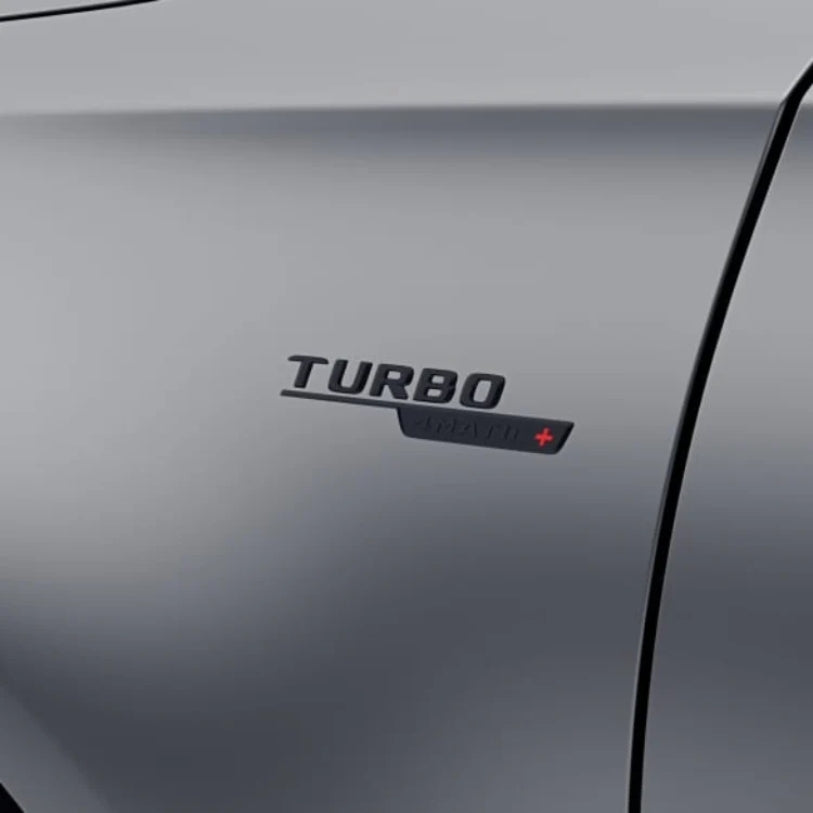 Logo Turbo 4Matic+ noir brillant pour ailes Mercedes-AMG