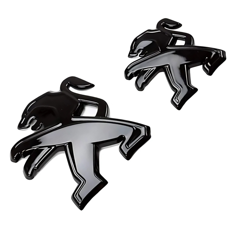 Logo Lion Peugeot Noir et Chrome