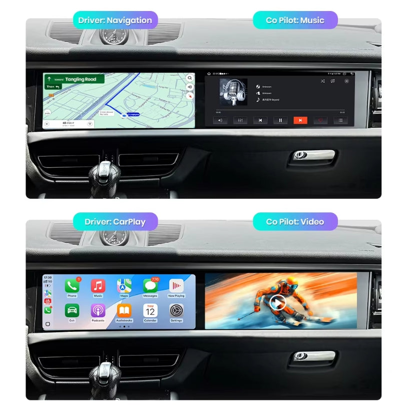 Système double écran CarPlay & Android Auto Porsche Macan Turbo S