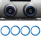 Kit de 4 Inserts Décoratifs d'Aérateurs Aluminium pour Audi A3 S3 RS3 8V