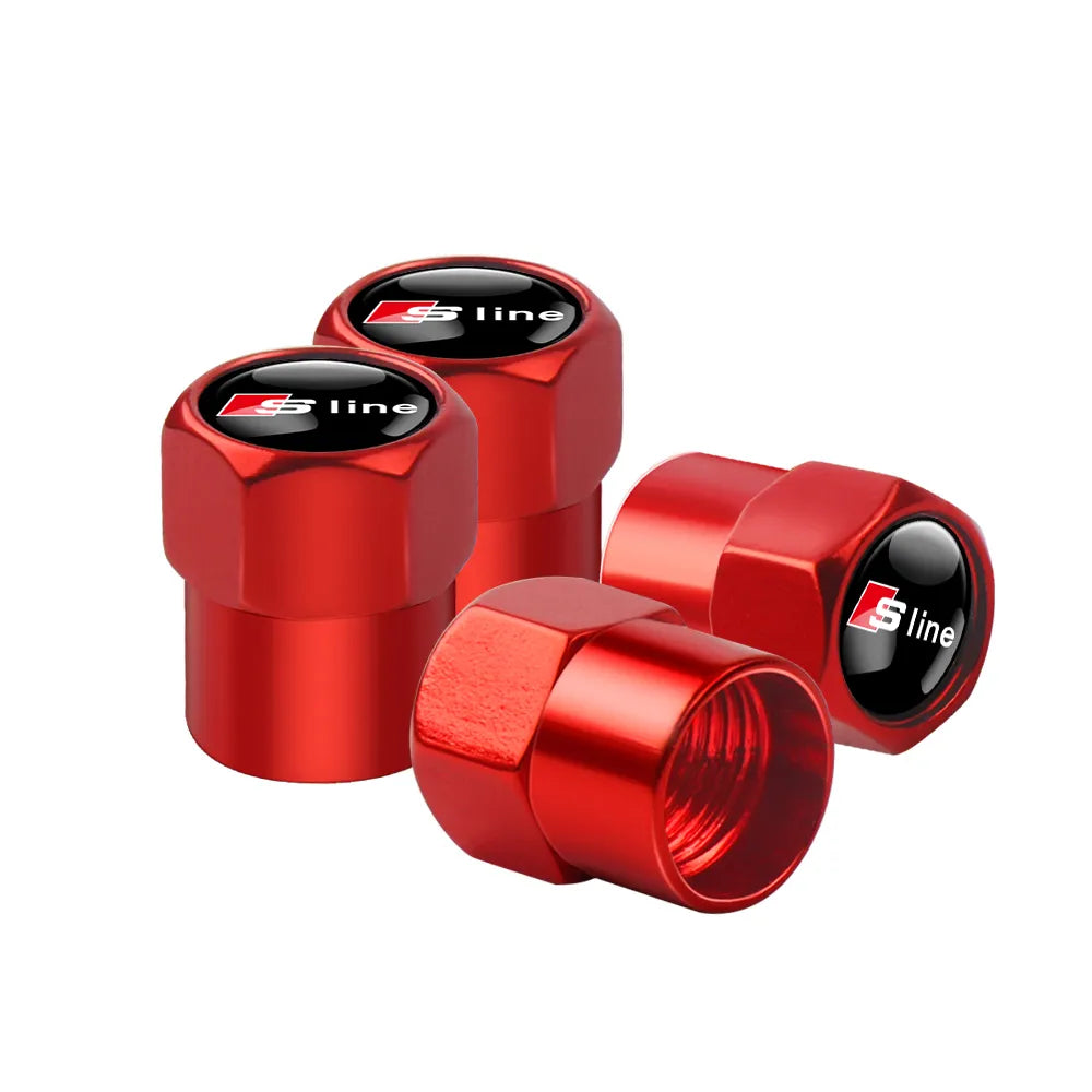 Lot de 4 Bouchons de Valve de Pneu pour Audi RS / S-line