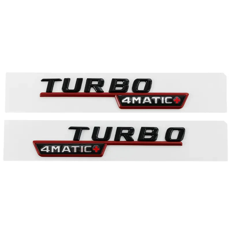 Logo Turbo 4Matic+ noir brillant pour ailes Mercedes-AMG