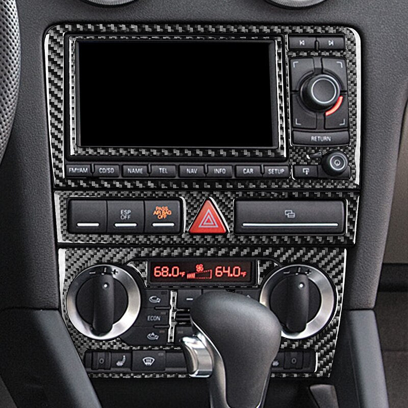 Autocollant 3D Carbone pour Console Centrale Audi A3 S3 RS3 8P