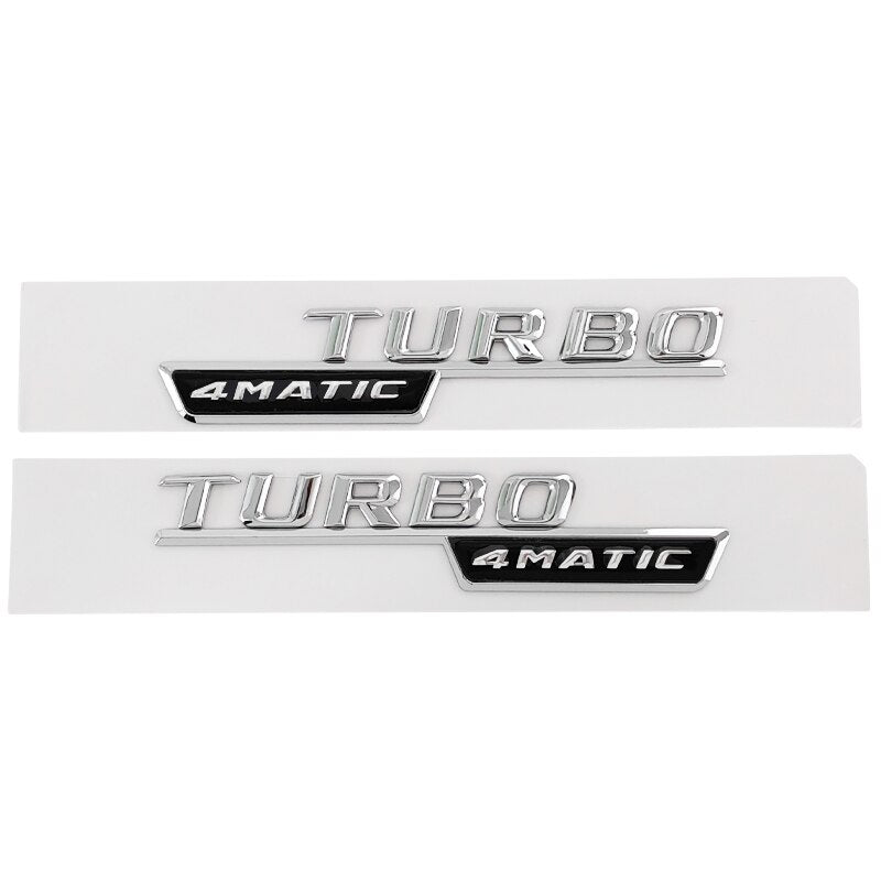 Logo Turbo 4Matic+ noir brillant pour ailes Mercedes-AMG