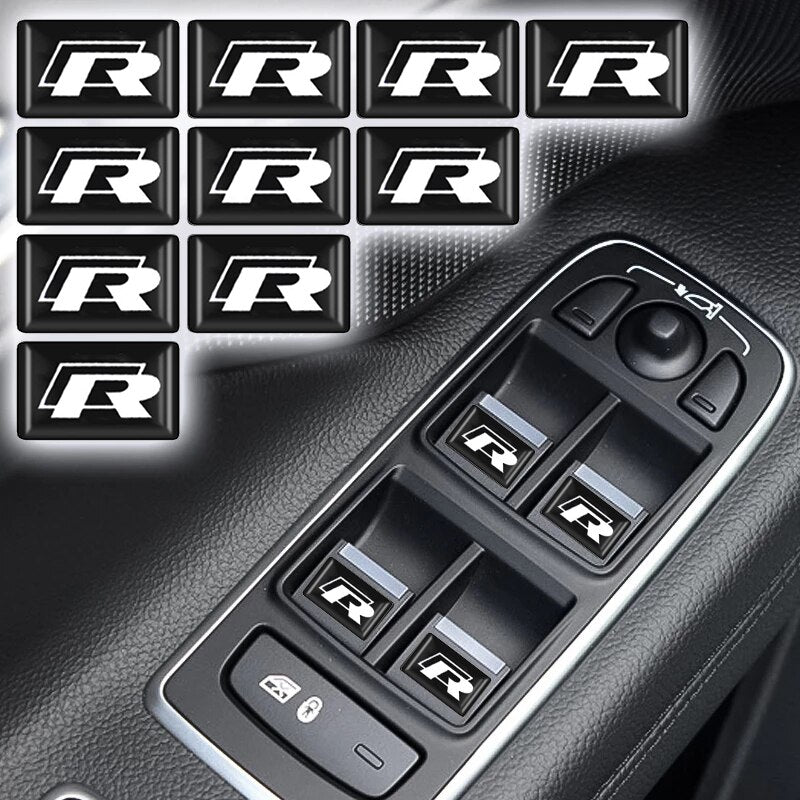 Lot de 10 autocollants logos GTI / R pour Volkswagen