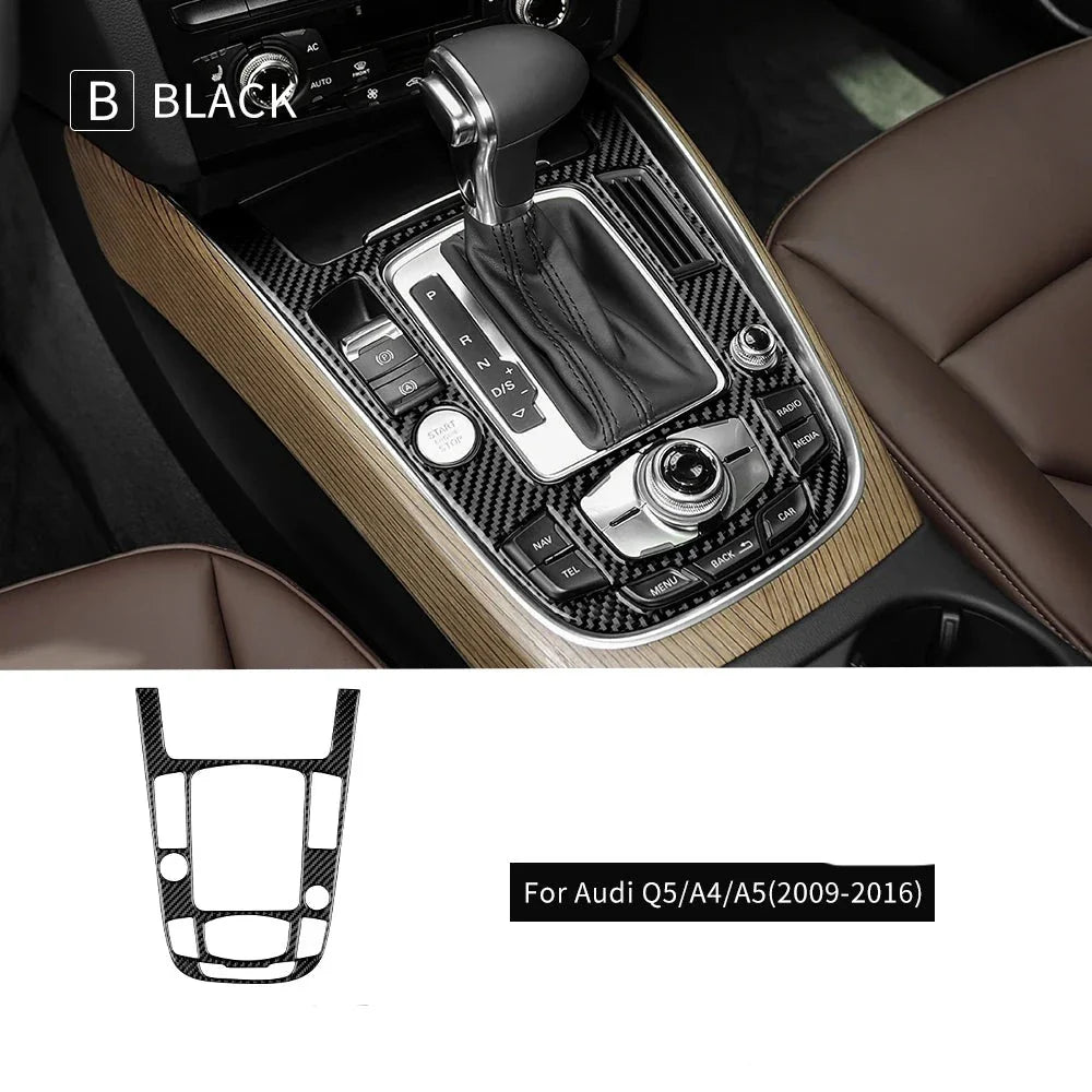 Insert de Console Centrale Look Carbone pour Audi A4 A5 Q5 B8