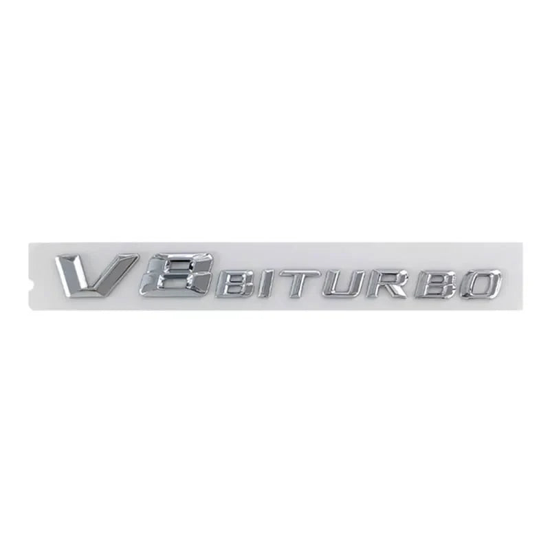 Logo emblème V8 Biturbo - Finition chrome ou noir